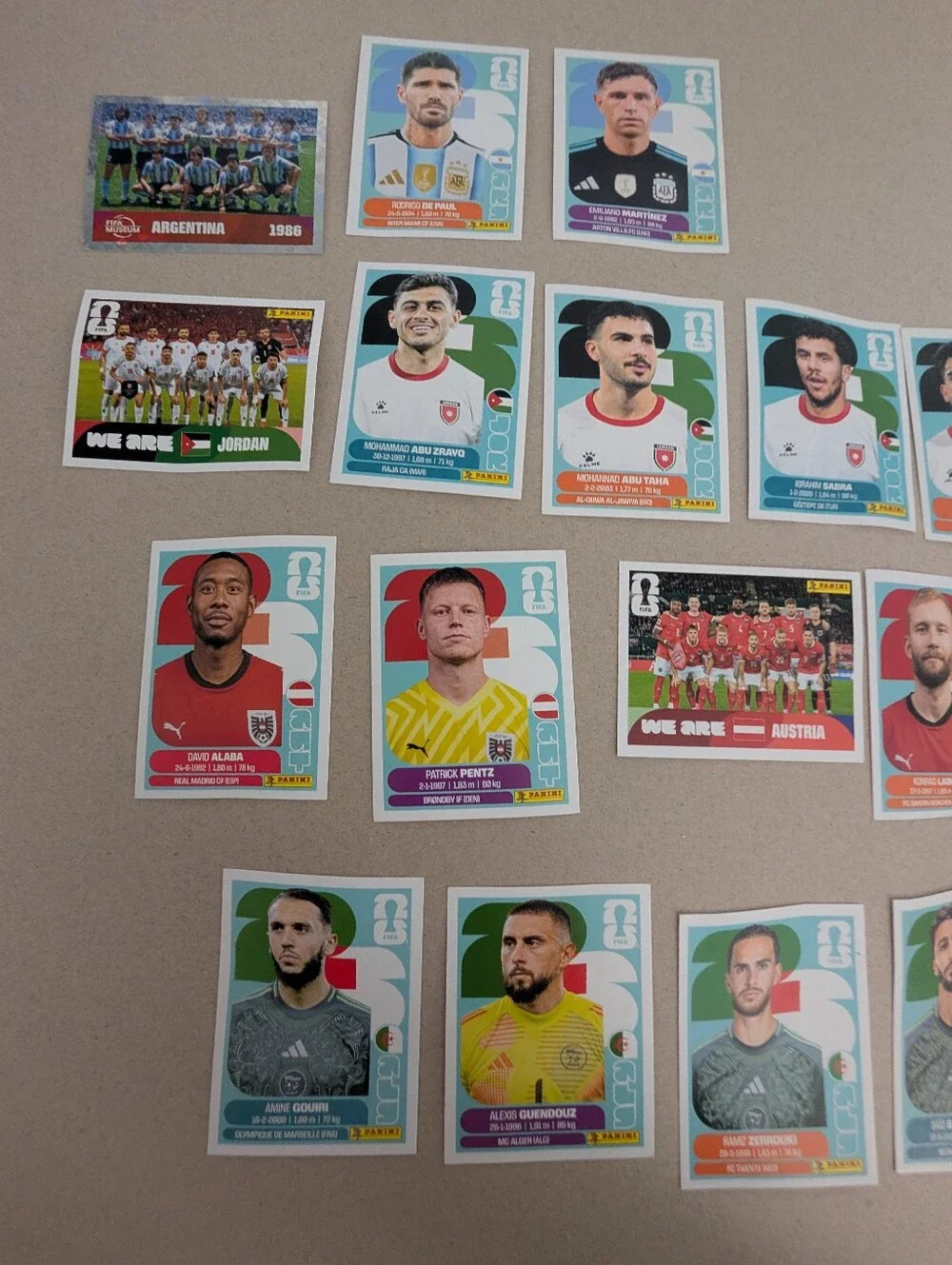 panini World Cup Sticker 2026 Card Lot- Group J- Arg, Alg, Aus, Jor - Picture 3 of 3